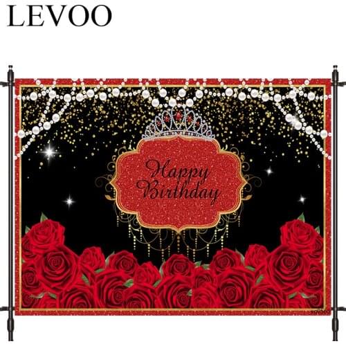 LEVOO Photographic Background Rose Festive Pearl Birthday Crown Backdrop Photo Shoot Photocall Photobooth Prop Custom