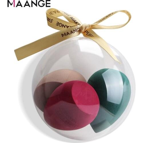 MAANGE 3 Pcs Makeup Mixer Soft Water Sponge Puff Christmas Gift Professional Makeup Puff Cosmetic Puff for Foundation Wholesale