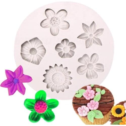 Daisy Rose Silicone Mold Candy Clay Chocolate Baking Molds DIY Party Flower Cupcake Topper Fondant Cake Decorating Tools