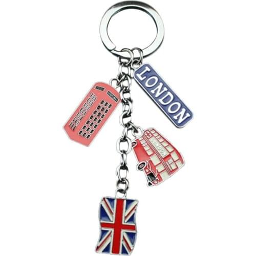 UK Flag Metal Keychain Souvenir Keychain Union Jack Keyring Car Keyring Bag Charms