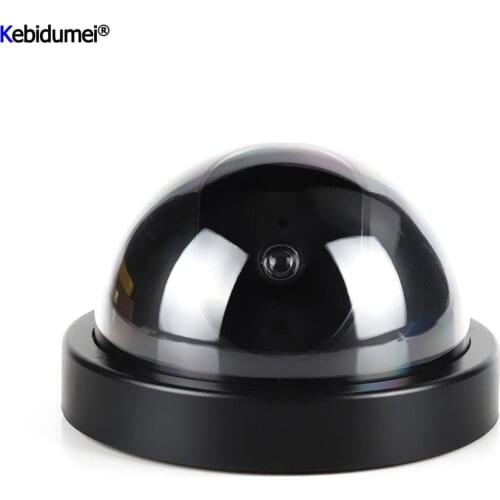 Kebidu Dummy Surveillance Camera Smart Indoor Outdoor Plastic Home Dome Anti-theft With Flashing Red LED Light Fake Security