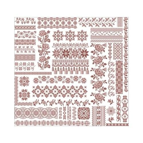 Rose snowflake lace pattern Needlework,For Embroidery,DIY 14CT Unprinted Arts Cross stitch kits Set Cross-Stitching Home Decor