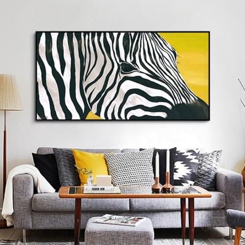 Zebra Animal Canvas Painting Modern Animal Posters and Prints Cuadros Wall Art Pictures for Living Room Home Decoration Unframe