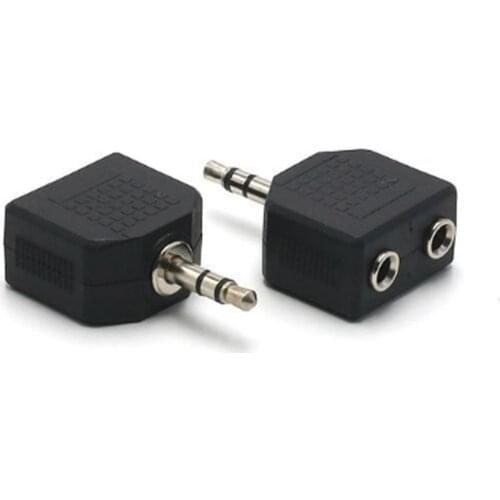 New 1 to 2 Double Earphone Headphone Y Splitter Cable Cord Adapter Plug For computer for Mobile phone for MP3 MP4 3.5mm Jack