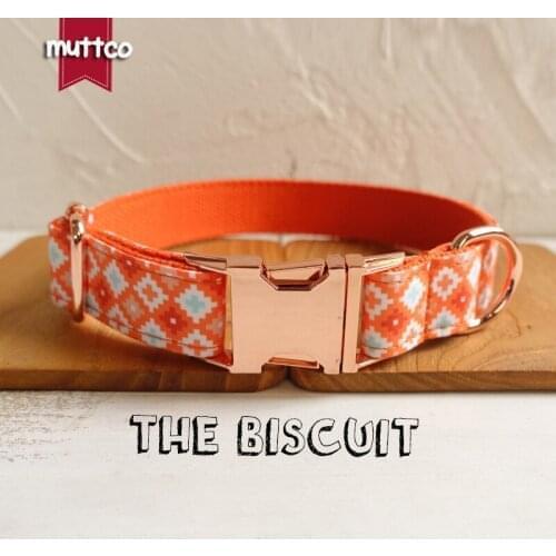 10pcs/lot MUTTCO handmade particular sweet collar THE BISCUIT fashionable glossy dog collars and leashes 5 sizes UDC065M