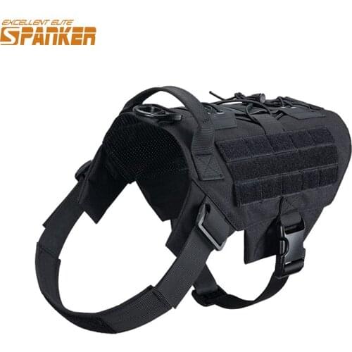 EXCELLENT ELITE SPANKER Tactical Dog Harness Training Police Dog Vest Dog Harness for Large, Medium and Small Dogs