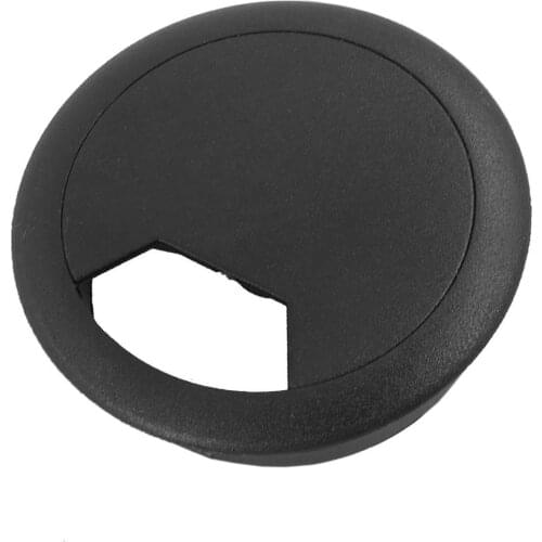 Promotion! 2 Pcs 50mm Diameter Desk Wire Cord Cable Grommets Hole Cover Black Hard Plastic