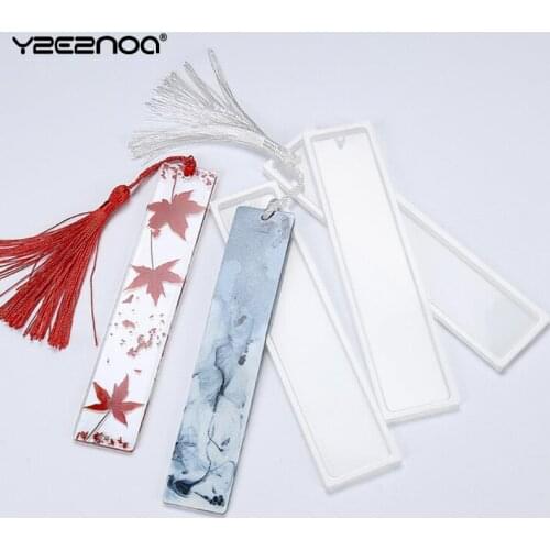 DIY Bookmark Mould Making Epoxy Resin Jewelry DIY Craft Silicone Transparent Mold Rectangle Silicone Bookmark Mold
