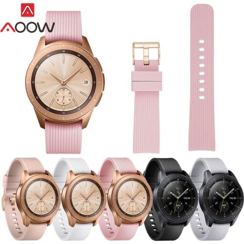 20mm Silicone Sport Strap for Samsung Galaxy Watch Active 42mm Gear S2 Huami Amazfit bip Rose Gold Clasp Men Women Bracelet Band