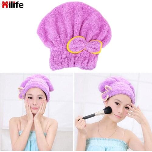 HILIFE 5 Colors Quickly Dry Hair Hat Bath Accessories Shower Cap Wrapped Towels Bathroom Hats Microfiber
