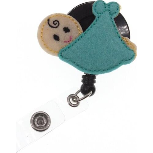 10 piece/lot free shipping cute newborn retractable nurse ID badge reel