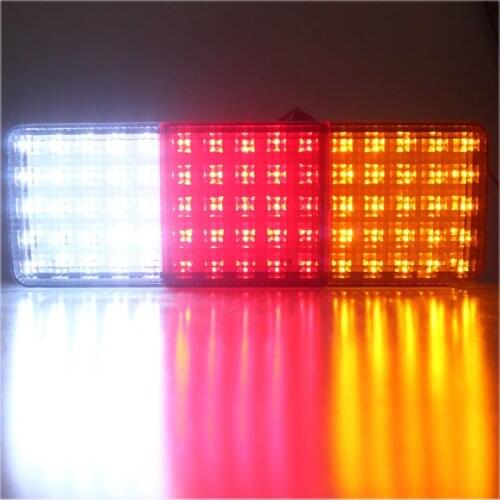 Rear Rectangle Removable Tail Light 75LED Super Bright For Caravan Truck Car Indicator Useful