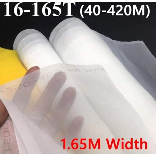 1M x 1.65M Width 40-420 Mesh Silk Screen Printing Fabric White Polyester Screen Printing Mesh for Printed Circuit Boards
