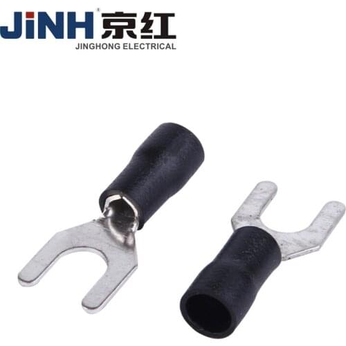 100Pcs 2.5-4mm2 Insulated Seal Spade Wire Connector Female Crimping Terminals Electrical Crimp Terminal SV3.5-4