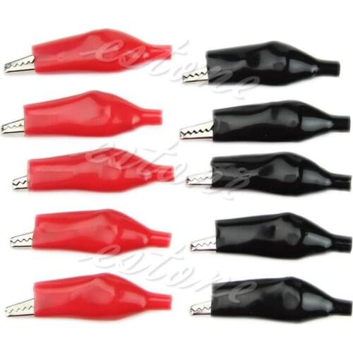 10x Crocodile Test Clip Alligator LeadsFor Electrical Jumper Wire Cable 45mm New