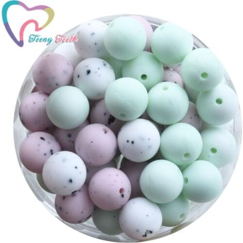 20 PCS 12-15MM Silicone Round Ball Beads Teething Accessories Food Grade Silicone Baby Teething DIY Perle Beads Making Bracelets
