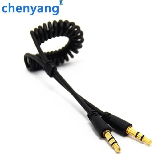 3.5mm Male to Male M/M Jack Audio Stereo Aux Spring Cable for iPod MP3 phones Wholesale