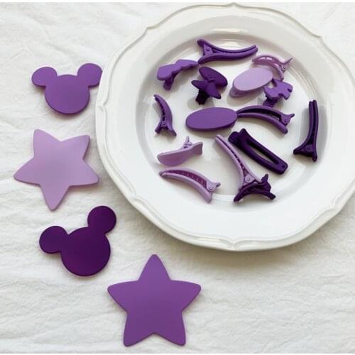 3 Colors /Set Progressive Purple Series Style Love Star Rabbit Girls kids Duck Clip Edge Children Hairpin Hair Accessories