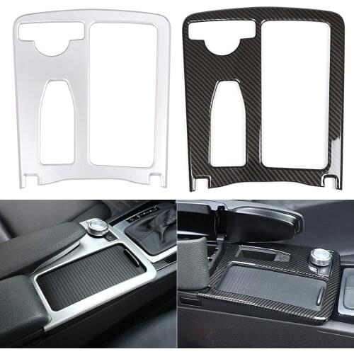 Car Styling Carbon fiber Multimedia Handrest Panel Covers For Mercedes Benz W204 W212 C Class E Class
