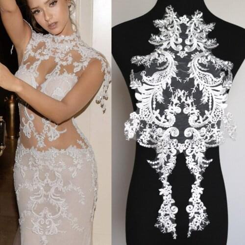 White/Black Venise Lace Applique Trims Lace Collar Embroidery Lace Trim Fabric Cloth Sewing Patchwork DIY Craft