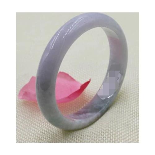 Free shipping ~$wholesale_jewelry_wig$ 59mm Certified Grade A Natural Lavender Green Jadeite Bracelet Bangle