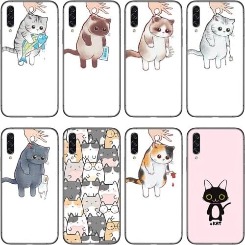 Scratching cat phone Case For Samsung Galaxy S20 A71 30s 51 10 70 20 40 20s 31 10s A7 A8 2018 black Cover