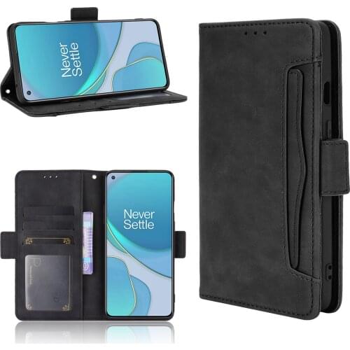 Luxury Comfortable Anti-scratch Wallet Case for Oneplus Nord 8T 8 7 7T Pro Plain Best Quality Full Body Cover