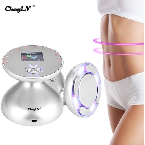 CkeyiN LED Ultrasonic Cavitation Lipo Body Slimming Massager Fat Burner Radio Frequency Anti Cellulite Ultrasound Face Tighten