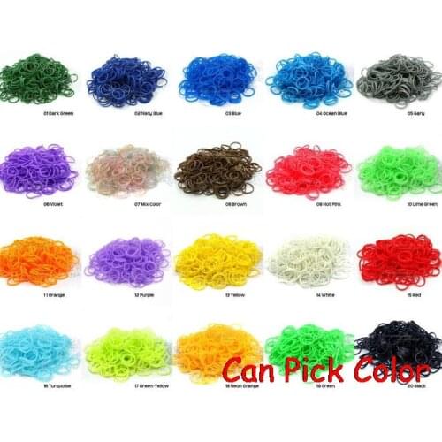 Childrens DIY Kits Girls rtyt3 600 bands+24 S-Clips Silicone Elastic Candy Rubber Loom Bands Multy mixed Refill Bracelet