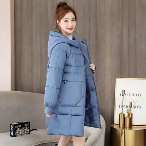 Long Winter Parkas Women Hooded Down Cotton Padded Jacket Large Size 2XL Outwear Thick Warm Casual Coat New Windproof Overcoat
