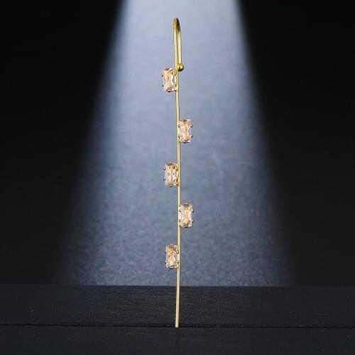 Emmaya Simple Series Two Colors Choice Earring With Shiny Geometry Zircoina Noble Jewelry For Women Fashion Ornament Party Gift