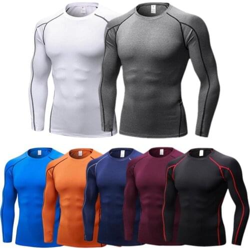 Hot sale new menswear quick-drying long-sleeved T-shirt breathable Man shirt slim fit sportswear shirts dry fit men