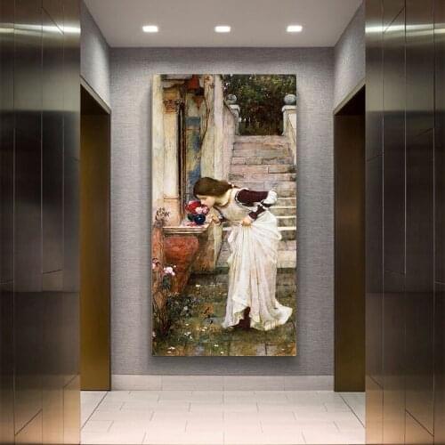 Citon William Waterhouse《The Shrine》Canvas Art Oil Painting Artwork Poster Picture Wall Decor Home Living room Decoration