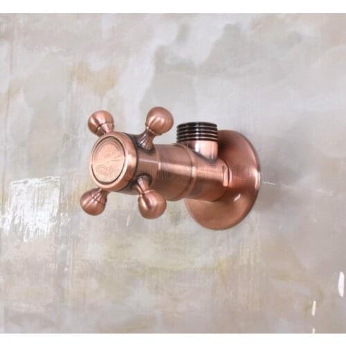 Antique Red Copper 1/2"malex 1/2" male Brass Bathroom Angle Stop Valve Filling Valves Bathroom tav012