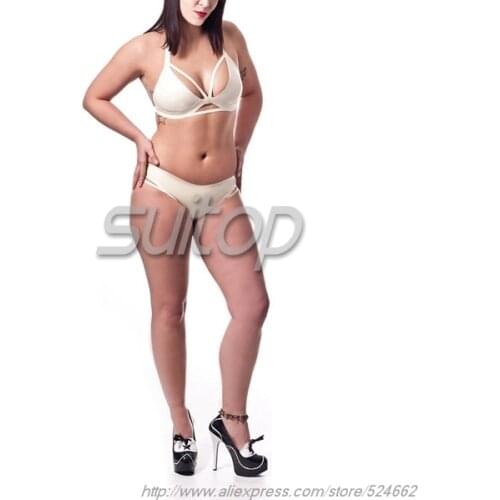 Latex sexy bra in white (bras and briefs)