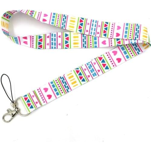 Love Small Fresh Neck Straps Keychain Lanyard For Keys Tags ID Card Gym USB Badge Holder Hang Rope Mobile Phone Accessories