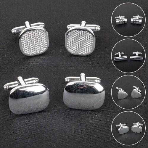 Fashion MenS Shirts Cufflinks Silvery Laser Metal Cufflinks French Formal Costume Shirts Jewelry Brand Cufflinks Wedding