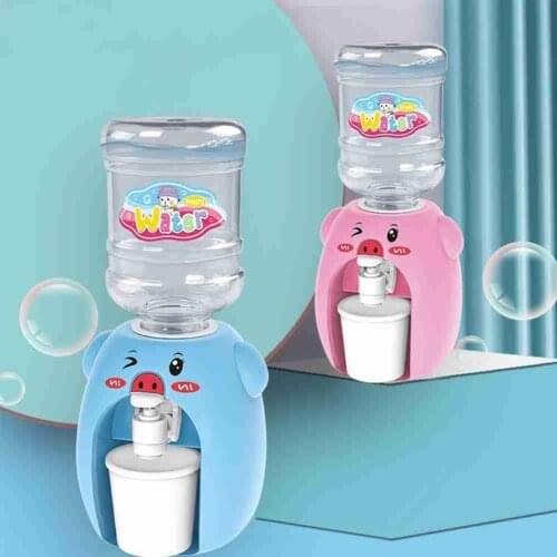 Cartoon Pink Pig Mini Beverage Water Dispenser Childrens Pretend Play Simulation Furniture Toys