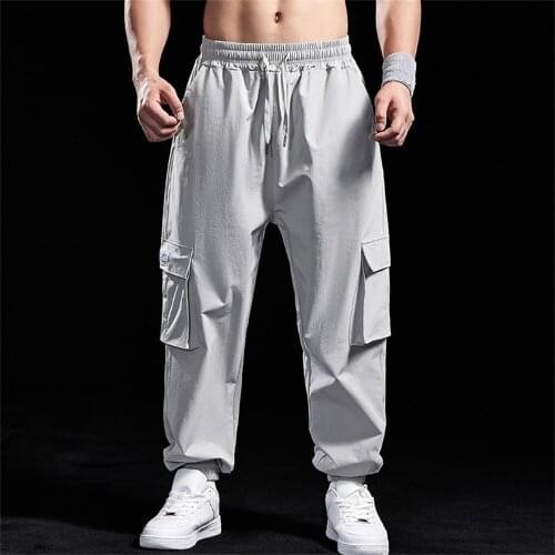 Mens Sports Pants Loose Skinny Joggers Pants GYM Bodybuilding Sweatpant Basketball Outdoor Trousers Male Soft Shell Pocket Pant