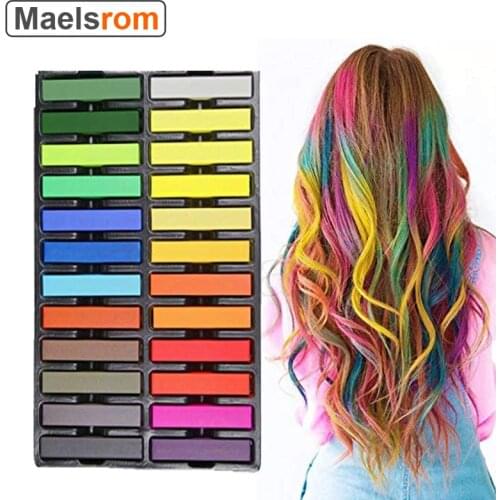 Temporary 24 Colors Hair Chalk Set Crayons for Kids and Pets Dog Washable Non-toxic Hair Dye Art DIY styling tools for Party