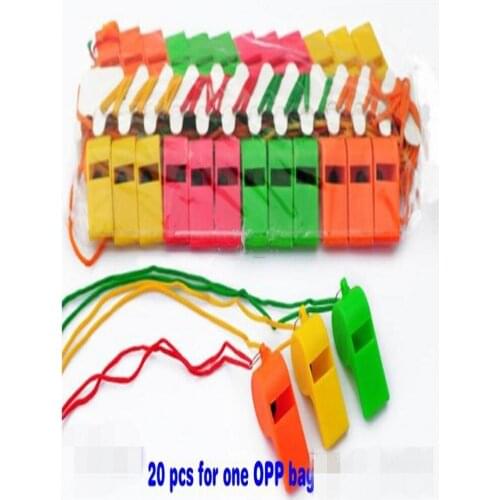 New Arrival World Cup Cheerleading Plastic Whistle With Lanyard "OK" Designs Pure Color Whistles Kids Toys Sports Game Accessori