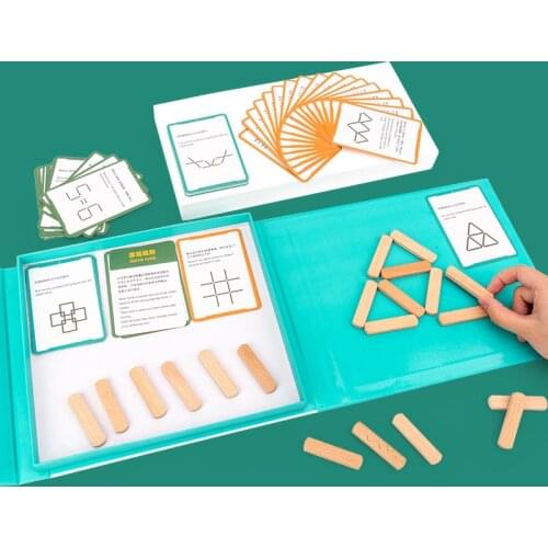 New Kids Wooden Toys Magnetic Puzzles Sticks Jigsaw Tangram Logical Thinking Game Educational Toys for Kids Gifts for Children