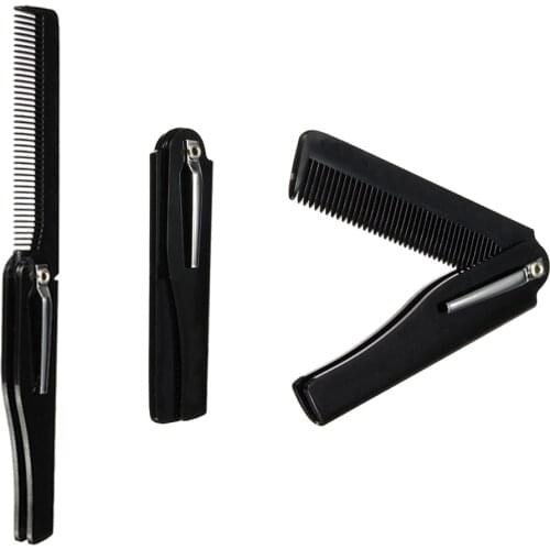 1pc Hot Foldable Comb Folding Pocket Clip Hair Moustache Beard Comb Fashion Men Women Handmade Massage Hair Brush