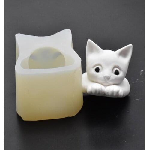 Blue cat shape ultra-light clay car aromatherapy plaster diffused stone cake fondant mold