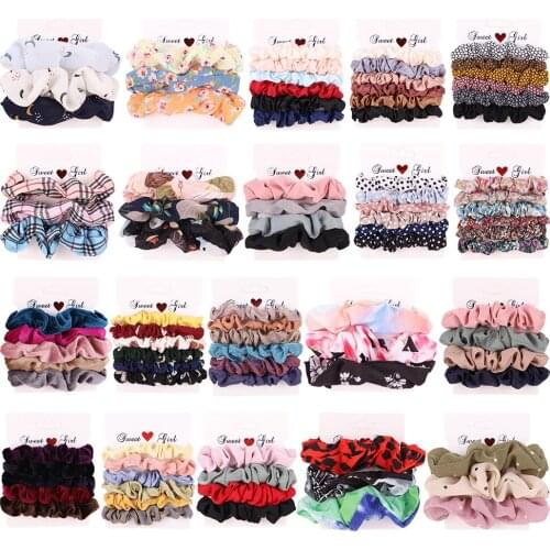 Versatile Chiffon 6 Pieces Ties Floral for Hair Scrunchies Hair Bands Women Ring Ponytail Hair Simple Hair Rope Hair Accessories