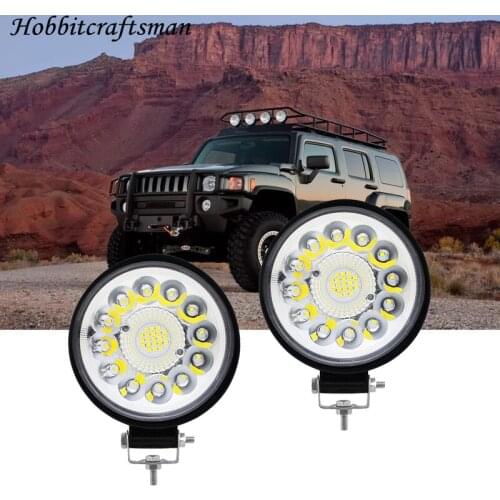 1PCS/2PC 12-24V Waterproof Round Angel Eyes LED light Portable Spotlights Motorcycle Offroad Truck Driving Floodlight Work Light