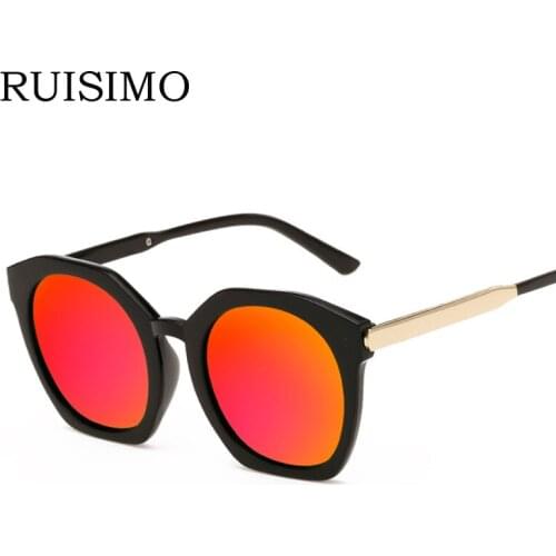 Coating Mirrored Sun glass Round Circle Lens Woman Sunglasses SQUARE Points Women Glasses Brand Designer Men lunette de soleil