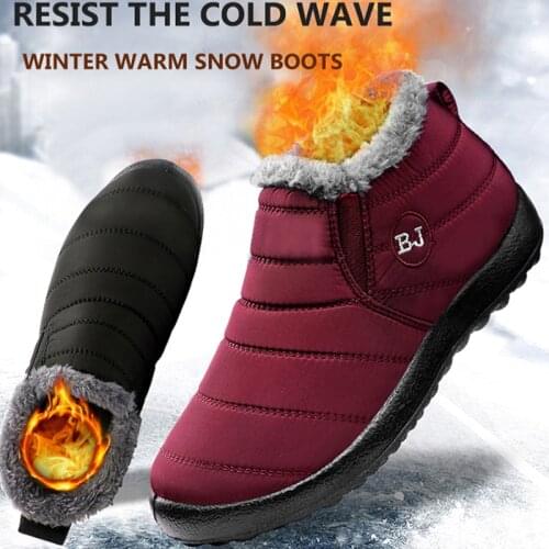 2021 Women Snow Boots Plush New Warm Ankle Boots for Waterproof Mens Boots Female Winter Shoes Keep Warm Flat Unisex Men Shoes