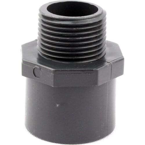 1pcs ANSI 1" Male Thread To 1"(33.4mm) Socket Pipe Parts PVC Plastic Irrigation Water Tube Fittings Male Thread Coupling Joint
