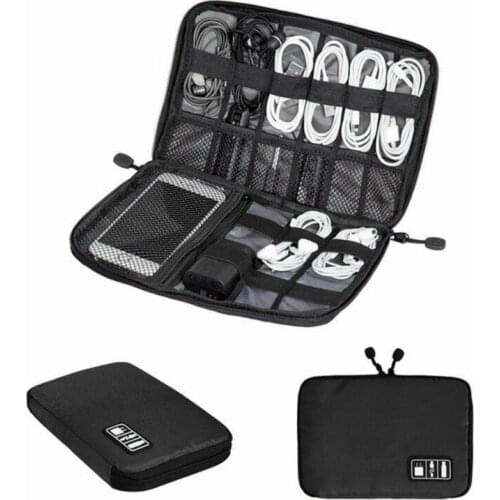 1pc Travel Electronics Cable Organizer Bag Portable Storage Case for Mobile Phone Hard Drive Cords USB Cables Charger Organizer